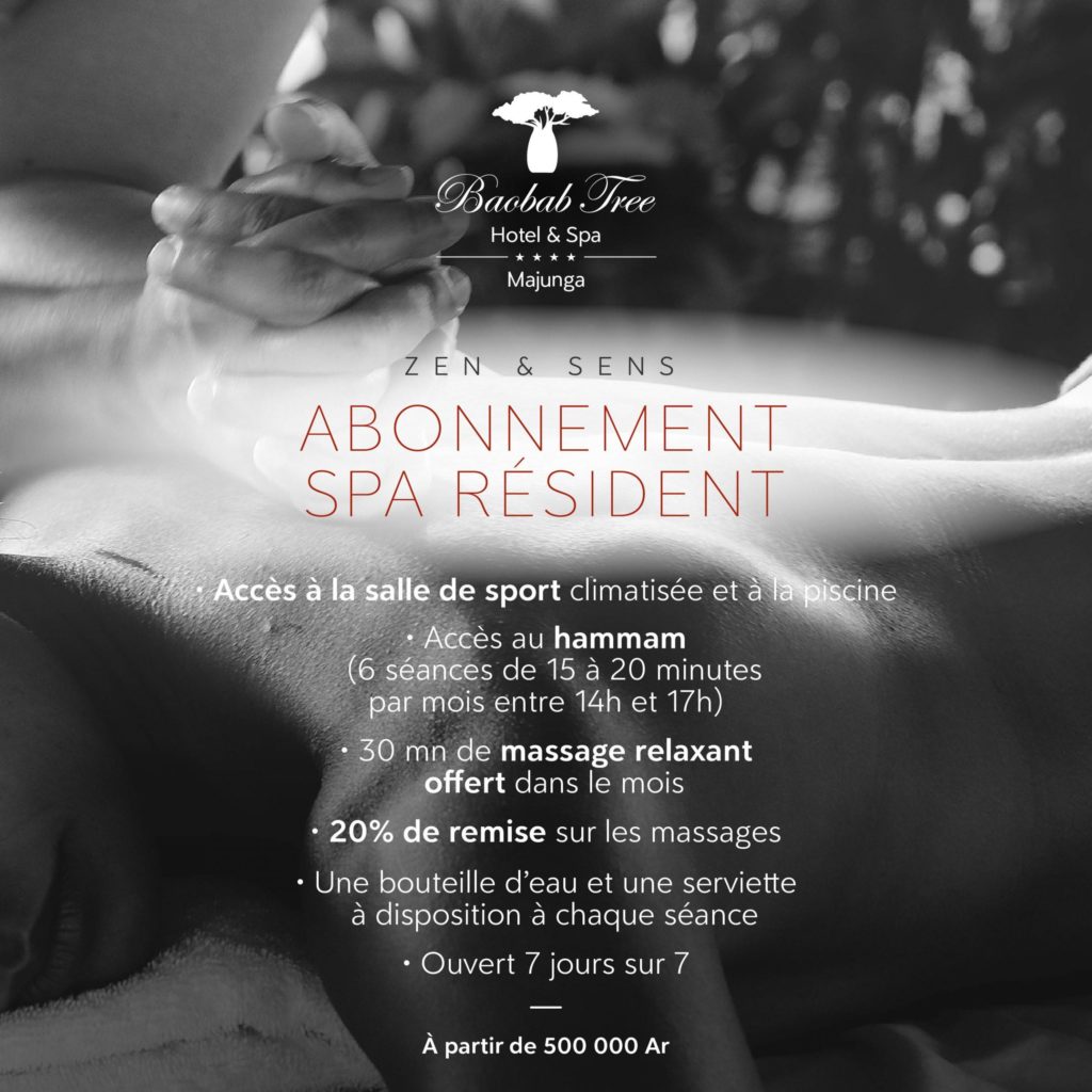 Offre abonnement resident baobab tree hotel & spa mahajanga